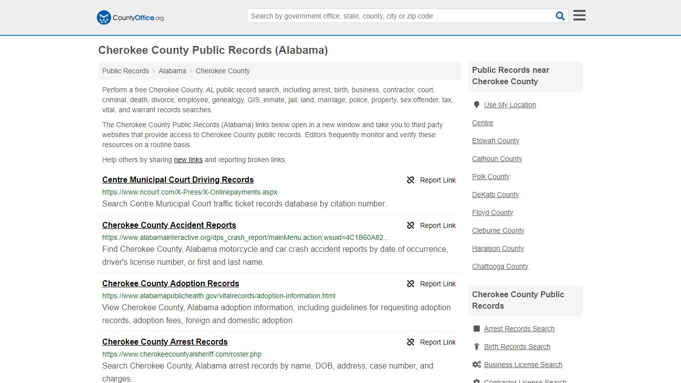 Public Records - Cherokee County, AL (Business, Criminal, GIS, Property ...