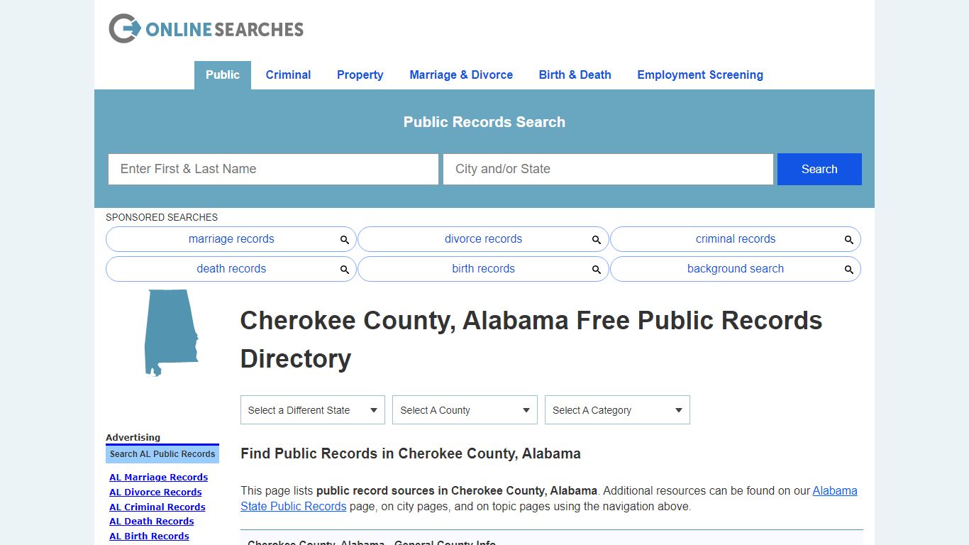 Cherokee County, Alabama Public Records Directory